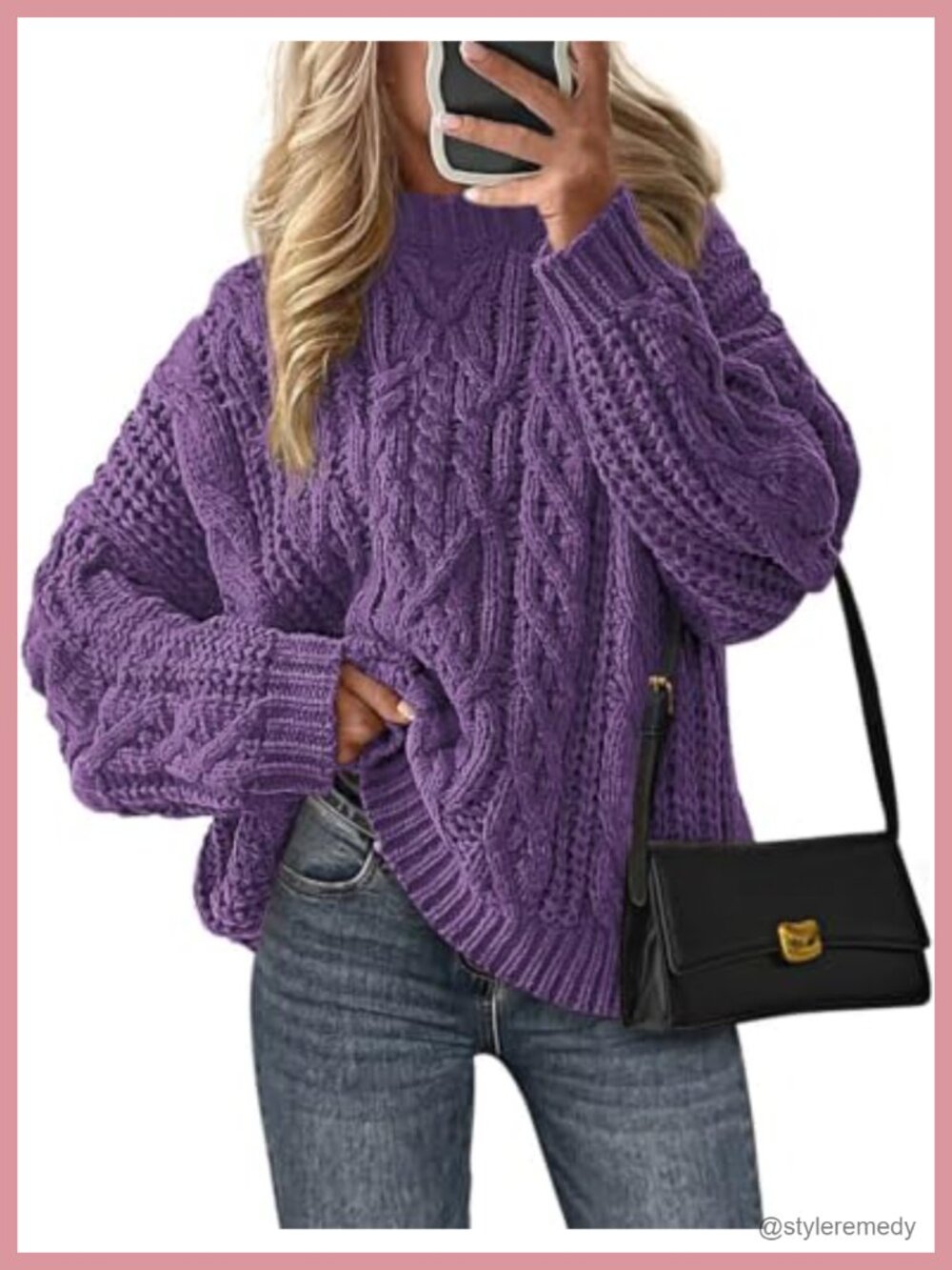 Women's Oversized Chunky Cable Knit Pullover Sweater